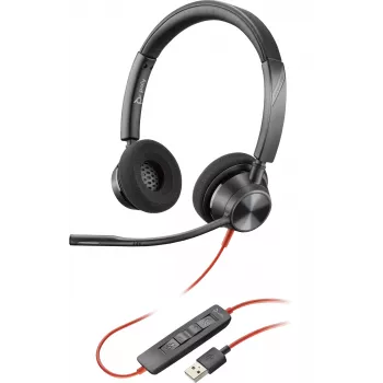 HP Poly Poly Mustwire 3320 USB-A peakomplekt, juhtmega, kontor/kõnekeskus, 130 g, peakomplekt, must