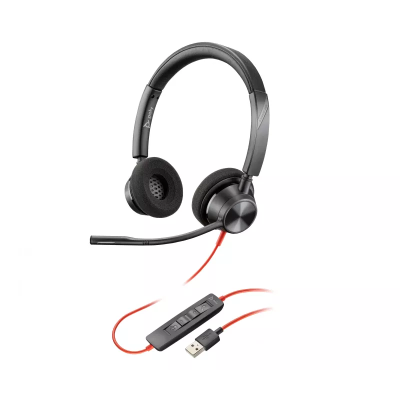 HP Poly Poly Mustwire 3320 USB-A peakomplekt, juhtmega, kontor/kõnekeskus, 130 g, peakomplekt, must
