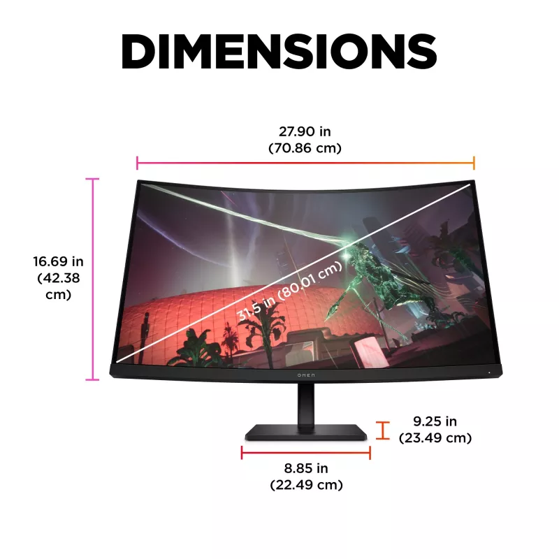 OMEN by HP 31,5-tolline QHD 165Hz kumer mängurimonitor - OMEN 32c