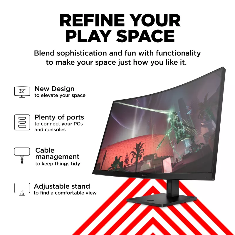 OMEN by HP 31,5-tolline QHD 165Hz kumer mängurimonitor - OMEN 32c
