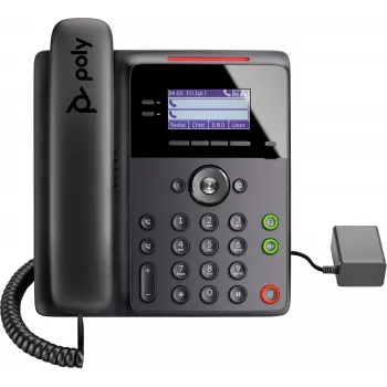HP Poly Edge B30 IP-telefon ja PoE-toega, IP-telefon, must, juhtmega telefonitoru, laua-/seinakinnitus, 4 liini, LCD
