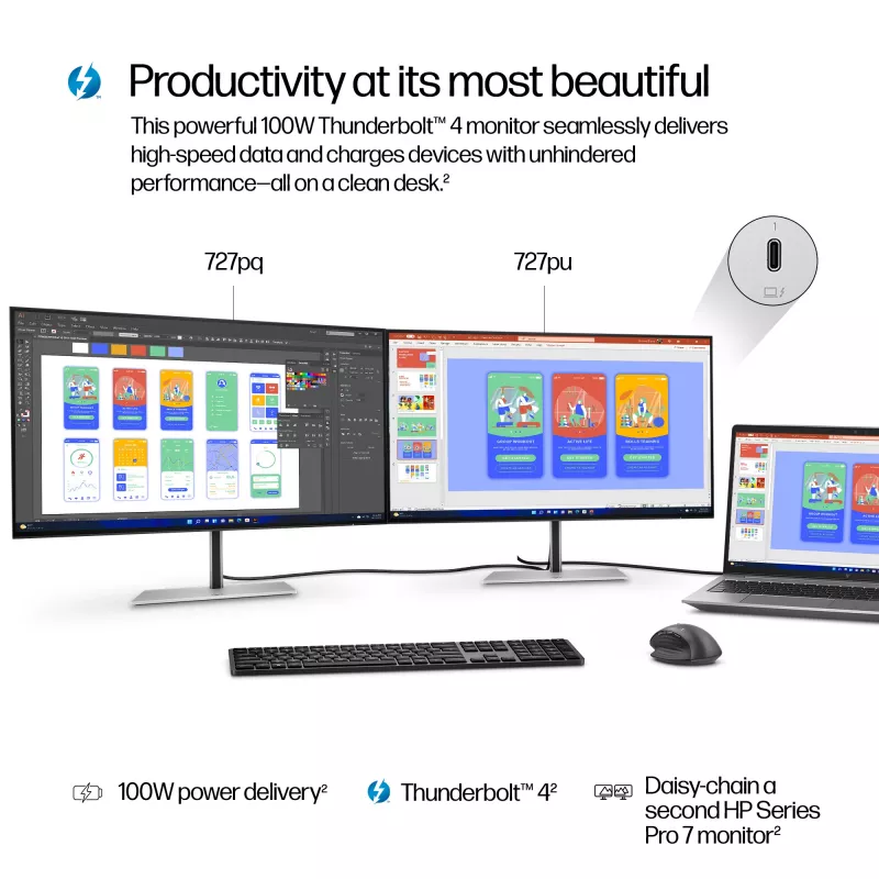HP Series 7 Pro 27-tolline QHD Thunderbolt 4 monitor - 727pu