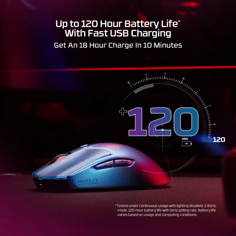 Juhtmevaba mängurihiir HP HyperX Pulsefire Haste 2 S mereväesinine 64g Li-Ion