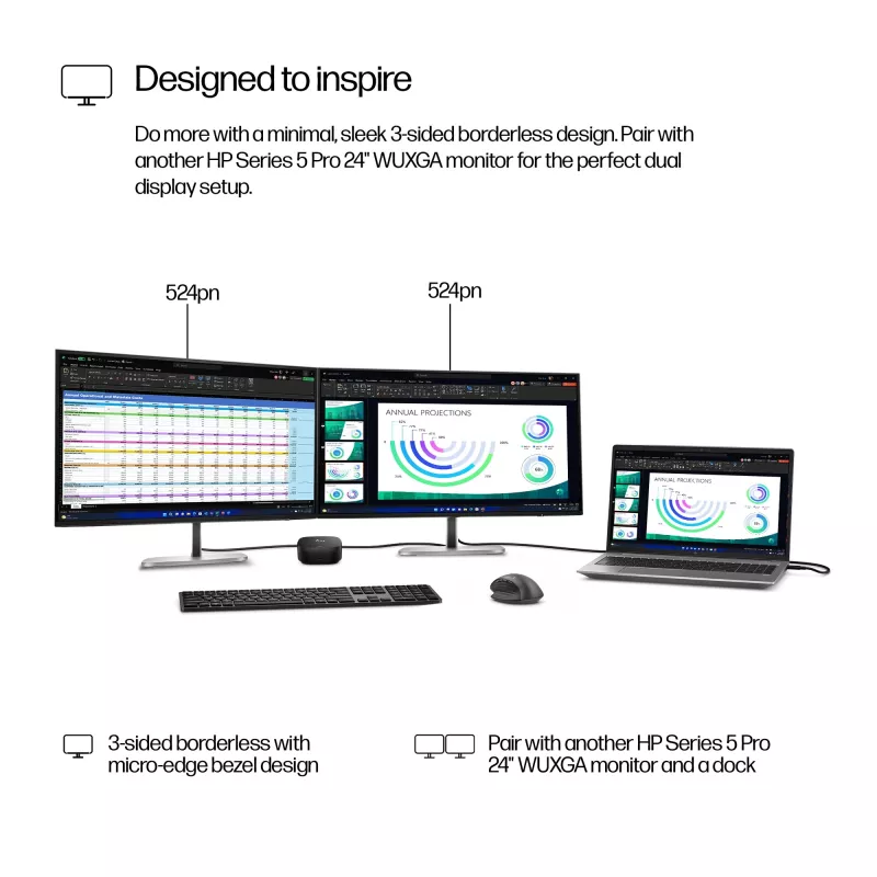 Monitor HP Series 5 Pro 24 tolli WUXGA ekraan 1920 x 1200