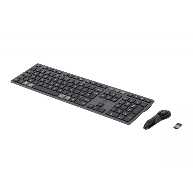HP 720 mitme seadme taaslaetav juhtmevaba klaviatuur, täissuuruses (100%), juhtmevaba, USB + Bluetooth, mehaaniline, QWERTY, must