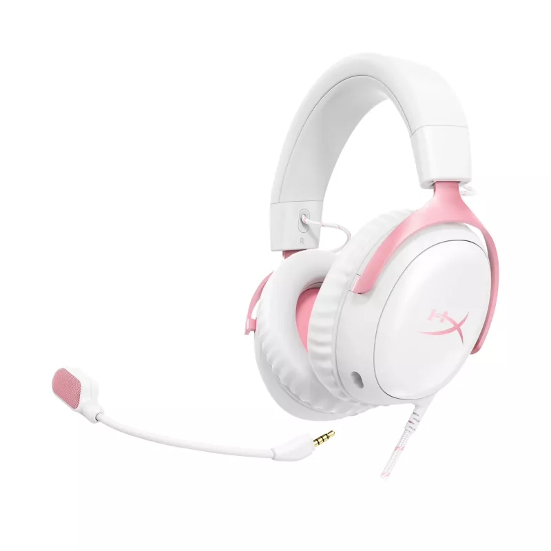 HyperX Cloud III – mänguri peakomplekt (valge/roosa)