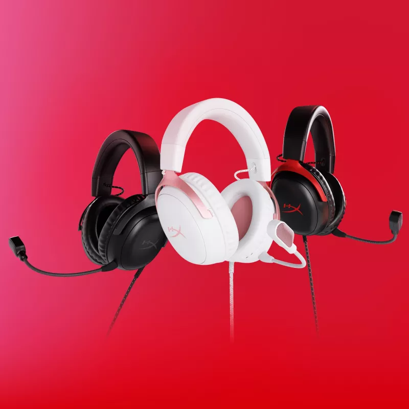HyperX Cloud III – mänguri peakomplekt (valge/roosa)