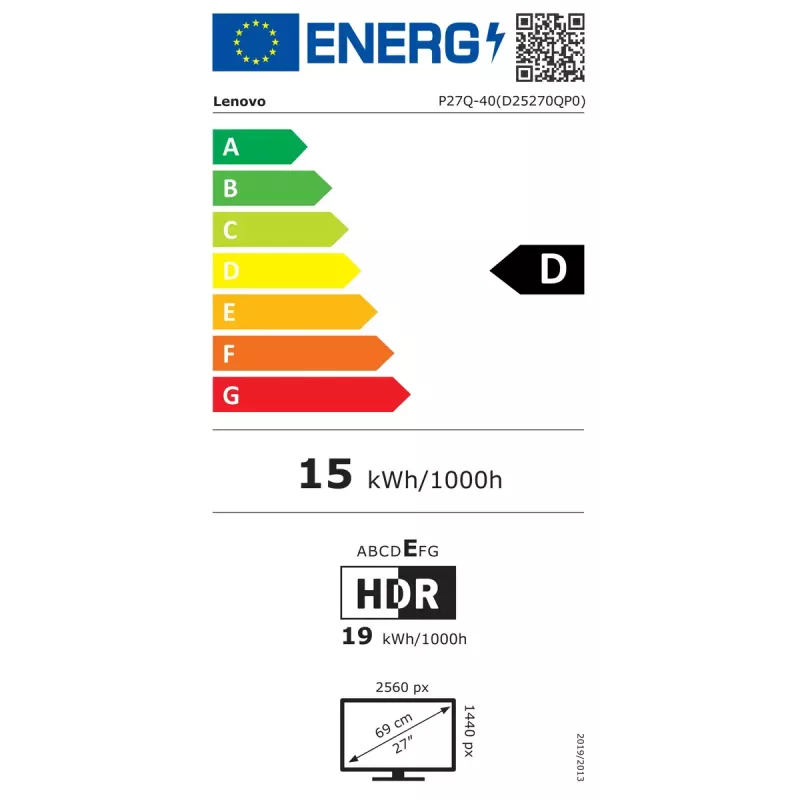 Monitor Lenovo ThinkVision P27Q-40 27 tolli Quad HD LED 2560 x 1440