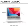 HP Pavilion 16-ag0009na AMD Ryzen™ 5 8540U sülearvuti 40,6 cm (16 tolli) puuteekraan 2K 8 GB LPDDR5-SDRAM Wi-Fi 6 (802.11ax) Windows 11 Home sinine (taastatud toode)