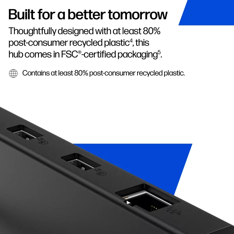 HP kaasaskantav USB-C jaotur, Vietnam, äriklass, Forest Stewardship Council (FSC), 119,6 mm, 39,9 mm, 14,9 mm