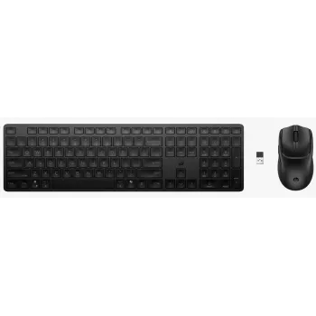 Klaviatuuri ja hiire komplekt HP 495C — täissuuruses juhtmevaba klaviatuur, mitme seadmega hiir, USB/RF/Bluetooth, must