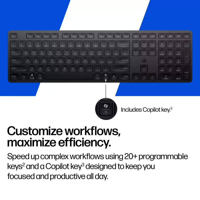 HP 495K mitme seadmega kaherežiimiline klaviatuur, täissuuruses (100%), juhtmevaba, USB + Bluetooth, must