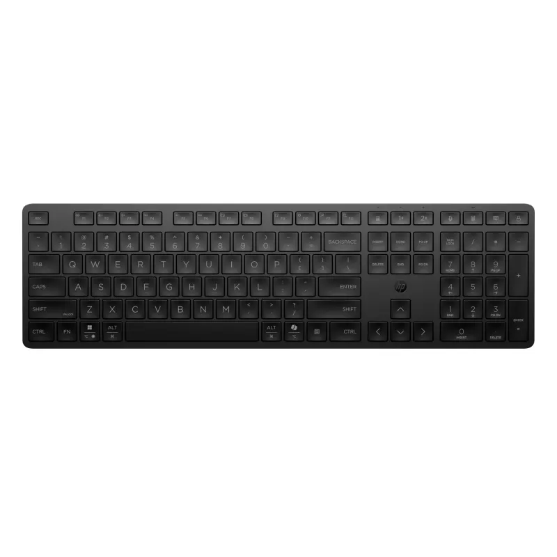 HP 495K mitme seadmega kaherežiimiline klaviatuur, täissuuruses (100%), juhtmevaba, USB + Bluetooth, must