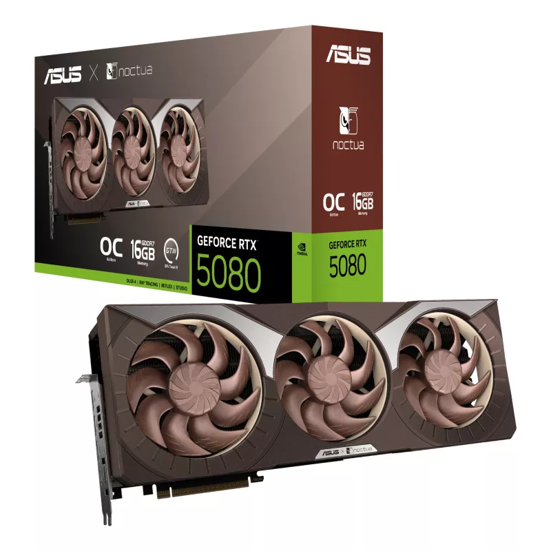 Videokaart ASUS GeForce RTX 5080 16 GB GDDR7, PCIe 5.0, 256-bit, 385×80×151 mm, 3 ventilaatorit, 16-pin toide