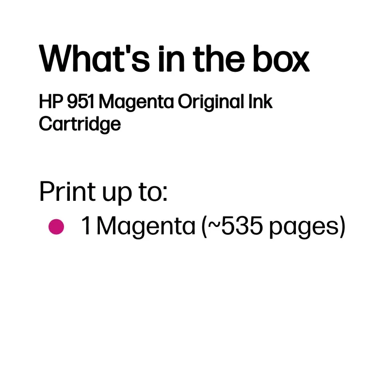 HP 951 magenta originaaltindikassett, magenta, 1 tk, 535 lehekülge