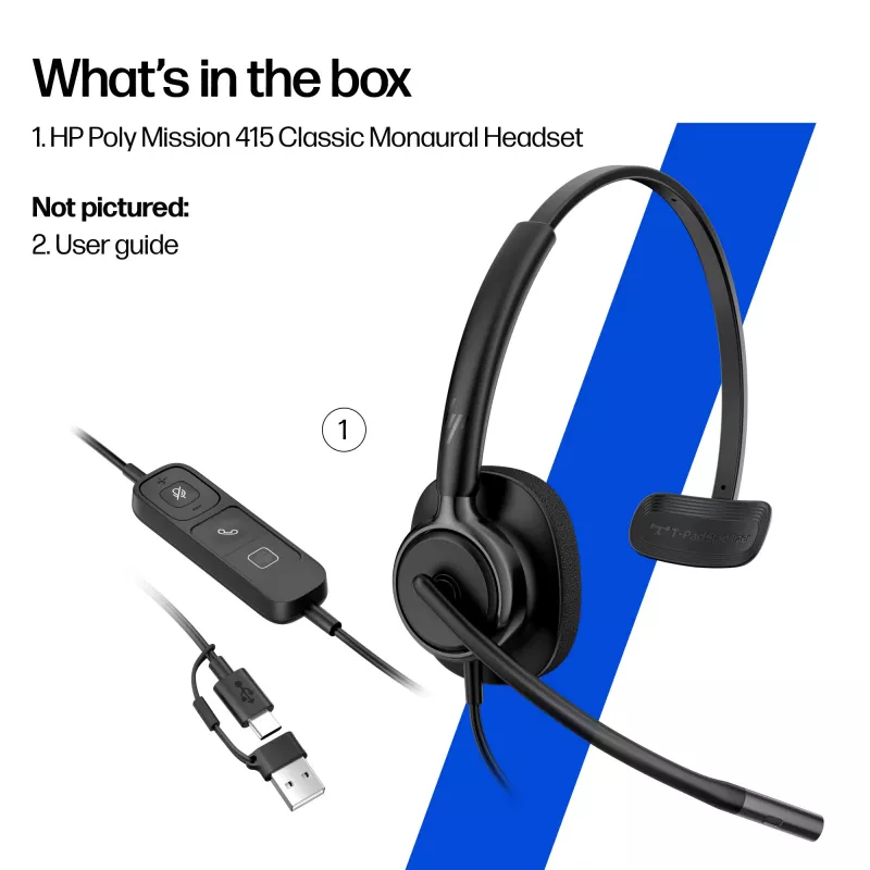 HP Poly Mission 425 Stereo USB juhtmega peakomplekt