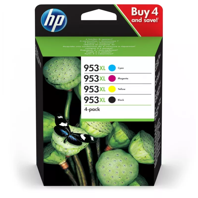 HP 953XL tindikassett Originaal Suur (XL) tootlus Must, tsüaan, magenta, Kollane