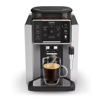 Espressomasin KRUPS Sensation EA910E — täisautomaatne, 1,7 l veepaak, sisseehitatud veskiga, 2 tila, 1450 W