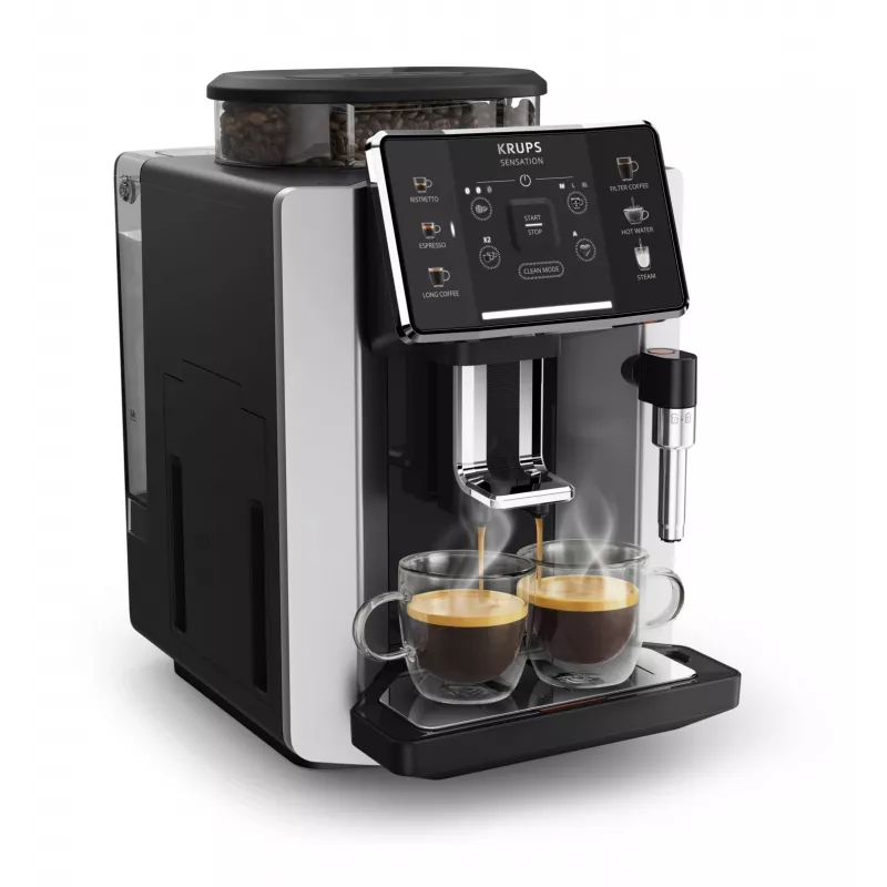 Espressomasin KRUPS Sensation EA910E — täisautomaatne, 1,7 l veepaak, sisseehitatud veskiga, 2 tila, 1450 W