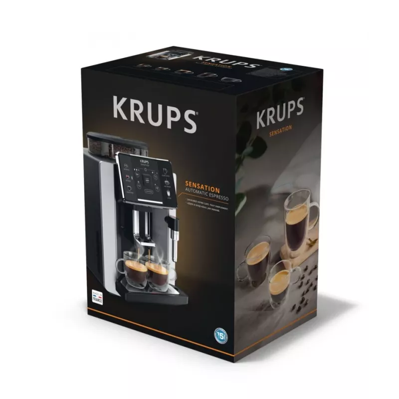 Espressomasin KRUPS Sensation EA910E — täisautomaatne, 1,7 l veepaak, sisseehitatud veskiga, 2 tila, 1450 W
