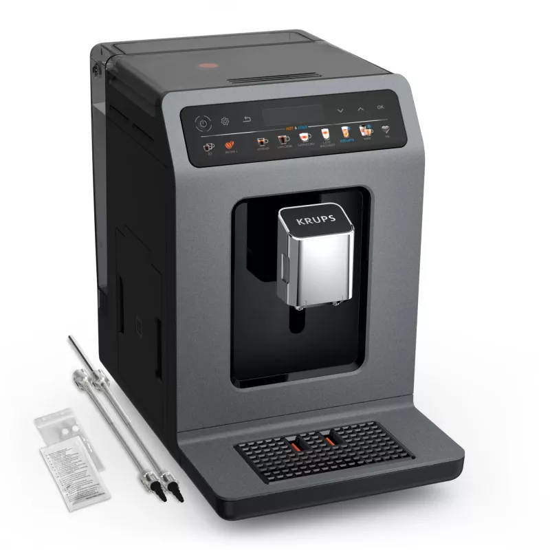 Espressomasin Krups Evidence Hot & Cold EA898GF0 — täisautomaatne, 2,5 L veepaak, sisseehitatud veski, 2 tila