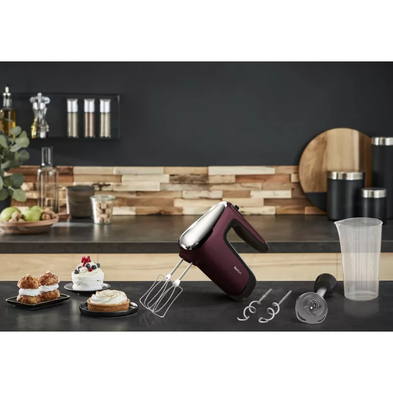 Tefal Powermix Silence HT6525 käsimikser, 500 W, punane