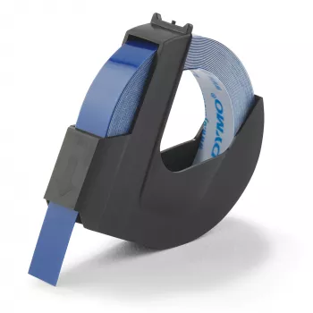 DYMO Authentic reljeeflindi kassett | 9 mm x 3 m rull | Valge trükis sinisel | Isekleepuv | reljeefsete märgistajate jaoks | 1 tk