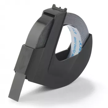 DYMO autentne reljeefsete siltide lint | 9 mm x 3 m rull | Valge trükk mustal | Isekleepuv | Reljeefsete siltide valmistajatele | 1 tk