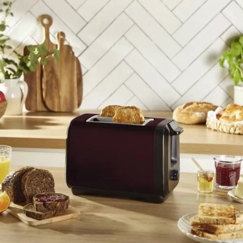 Röster MOULINEX LT5S05E0 — 2 viilu, 1300 W, roostevabast terasest korpus, must/punane
