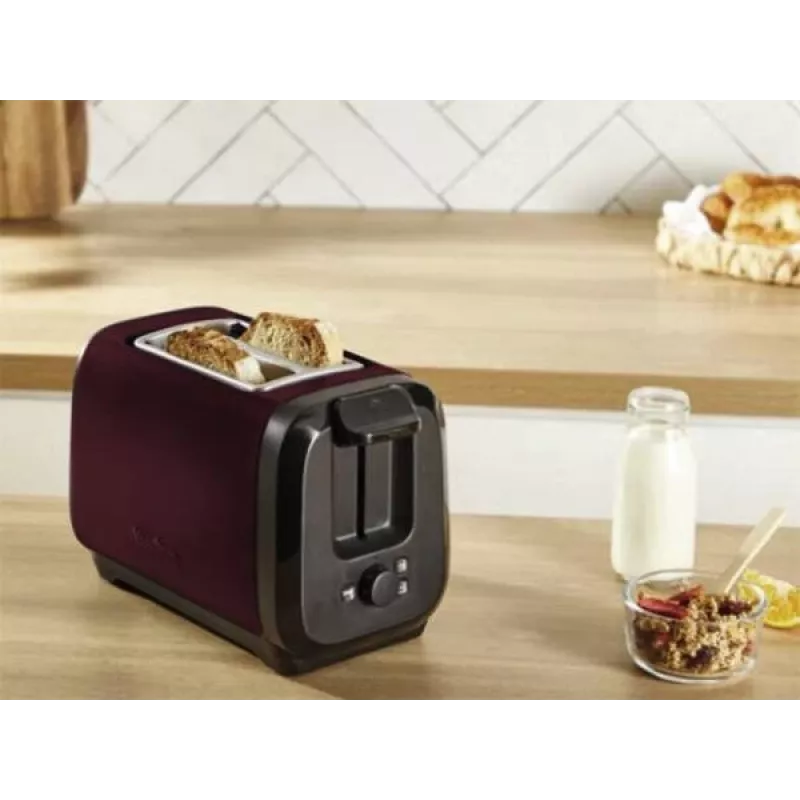 Röster MOULINEX LT5S05E0 — 2 viilu, 1300 W, roostevabast terasest korpus, must/punane