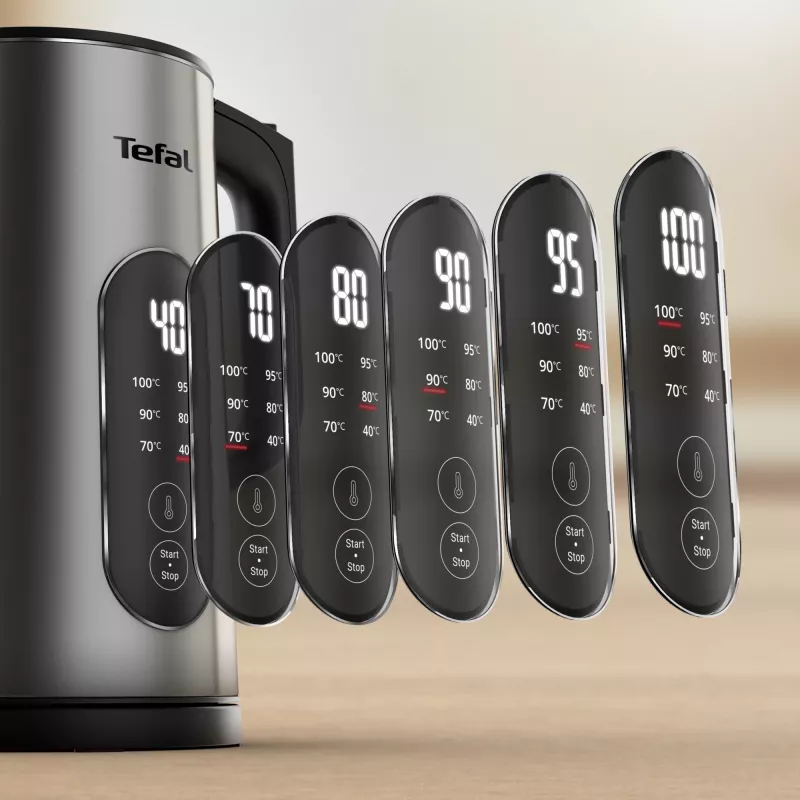 Tefal Selection KI871DE0 elektriline veekeetja 1,7 l 1500 W Must, Roostevaba teras