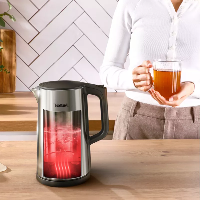 Tefal Selection KI871DE0 elektriline veekeetja 1,7 l 1500 W Must, Roostevaba teras