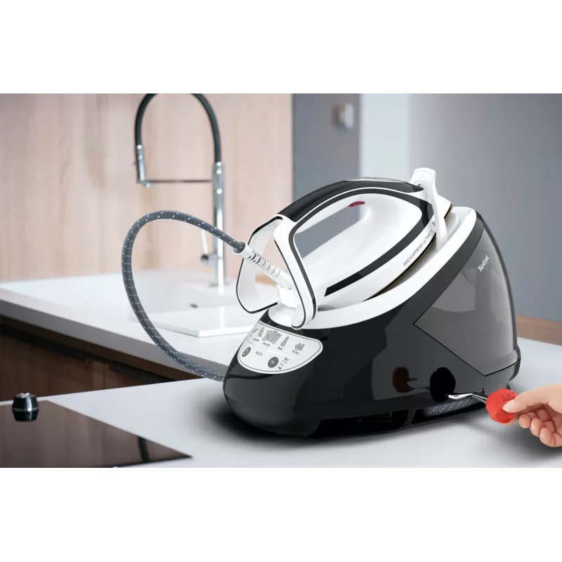 Tefal Pro Express Ultimate GV9550 1,9 L Durilium AirGlide Autoclean tallaplaat Must, Valge