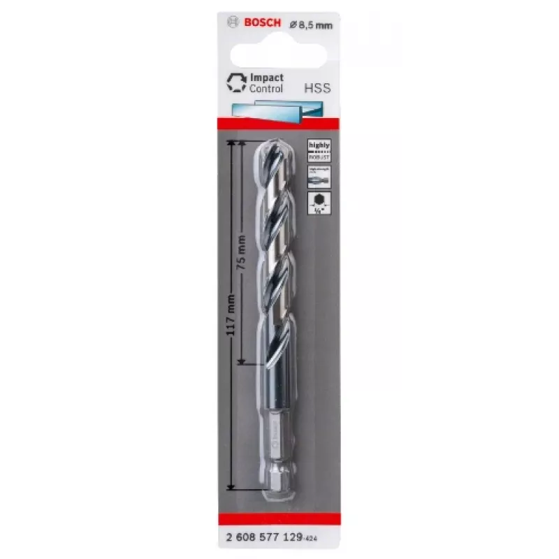 Twist drill bit Bosch HSS hex-shank 8.5 mm