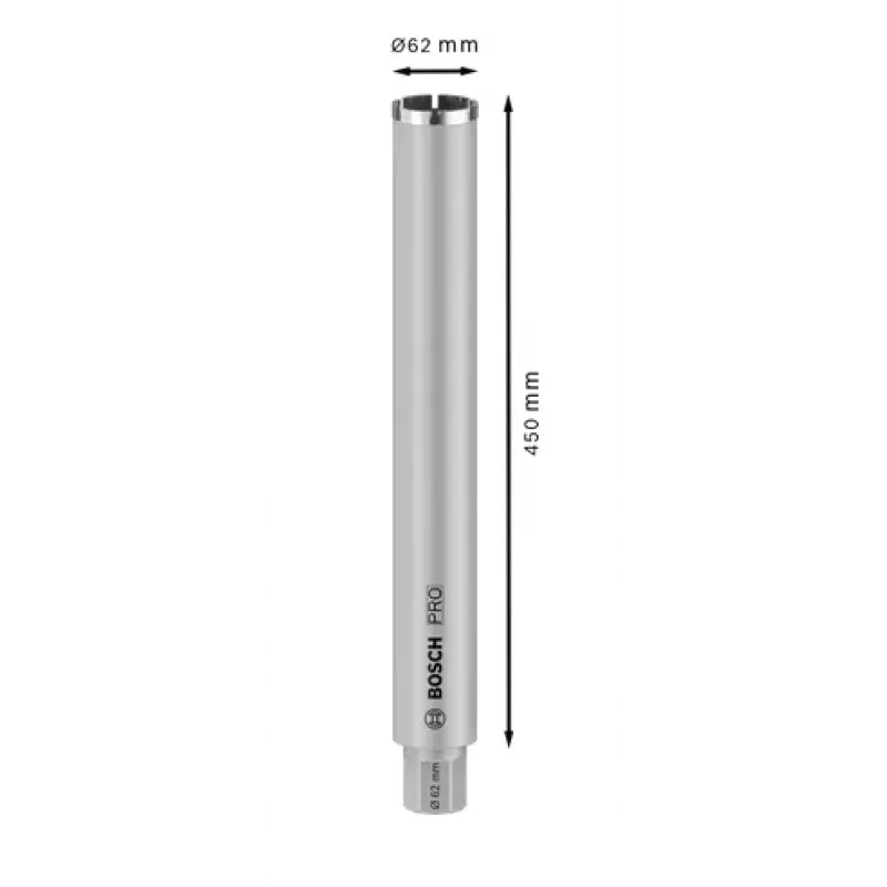 Teemantsüdamikpuur Bosch Standard betoonile, südamiklõikur betoonile, 62 mm