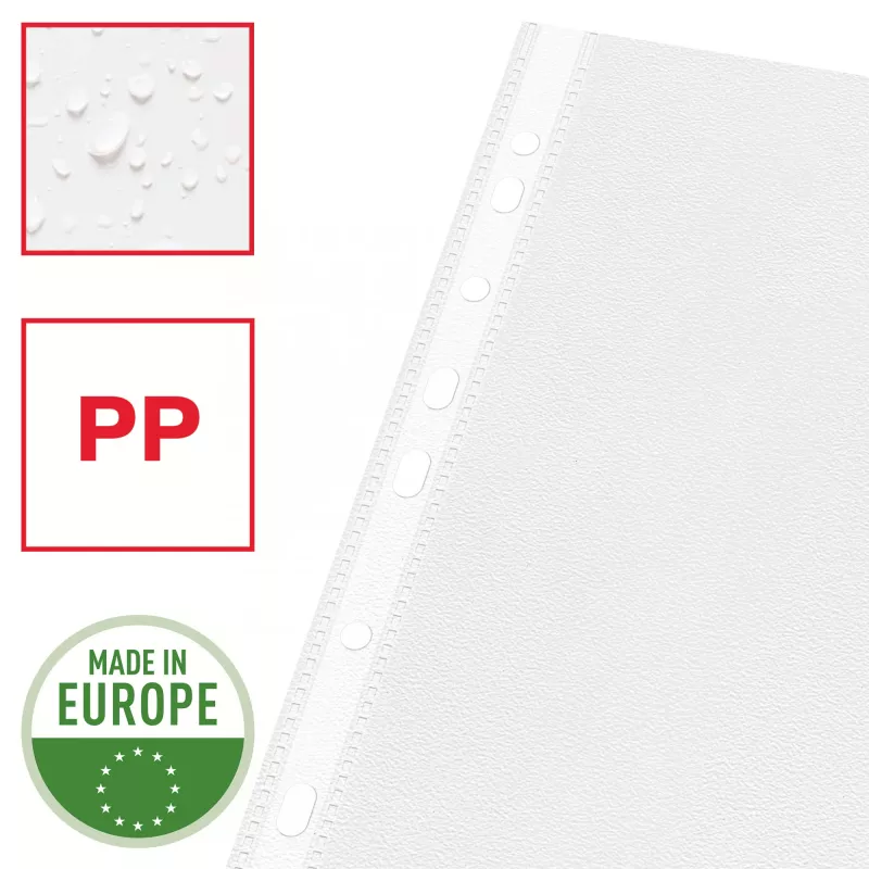 Esselte plastik Pockets A4 – Economy –, 210 x 297 mm (A4), Läbipaistev, Polüpropüleen (PP), Portree, Ülevalt, 230 mm