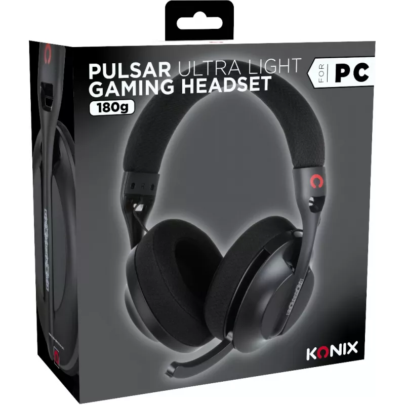 Konix PULSAR Peakomplekt juhtmega ja juhtmevaba Peapael Mängimine USB USB-C Bluetooth Must
