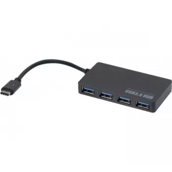 Hypertec 021308-HY liidesejaotur USB 3.2 Gen 1 (3.1 Gen 1) USB-C 5000 Mbit/s Must