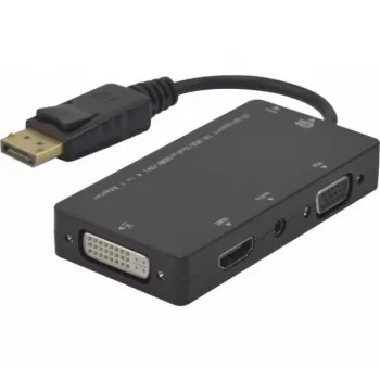 Hypertec 127377-HY videokaabli adapter DisplayPort DVI-D + VGA (D-Sub) + HDMI Must