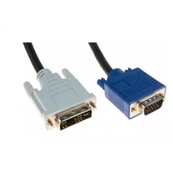 Hypertec 127721-HY videokaabli adapter 5 m DVI-A VGA (D-Sub) Must, Sinine, Valge