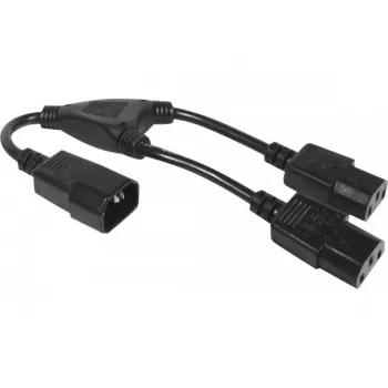 Hypertec 808430-HY toitekaabel Must 0,3 m C14 pistikupesa 2 x C13 pistikupesa