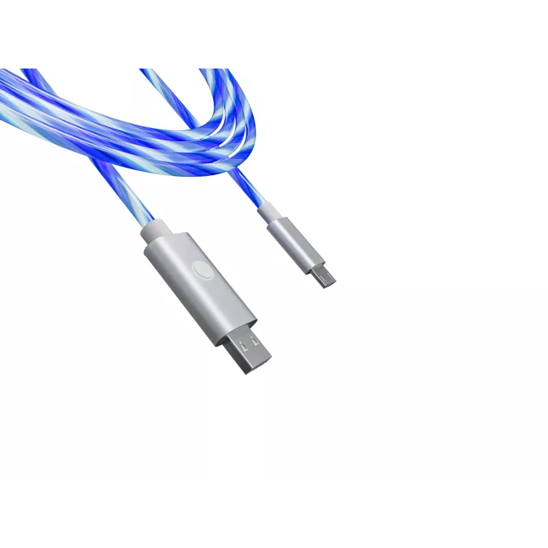 Oniverse Micro-USB laadimiskaabel LEDiga - 2 meetrit - valge (multi platvorm)