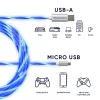 Oniverse Micro-USB laadimiskaabel LEDiga - 2 meetrit - valge (multi platvorm)