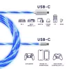 Oniverse USB-C–USB-C kiirlaadimiskaabel – 2 meetrit – LED (mitmeplatvormiline)