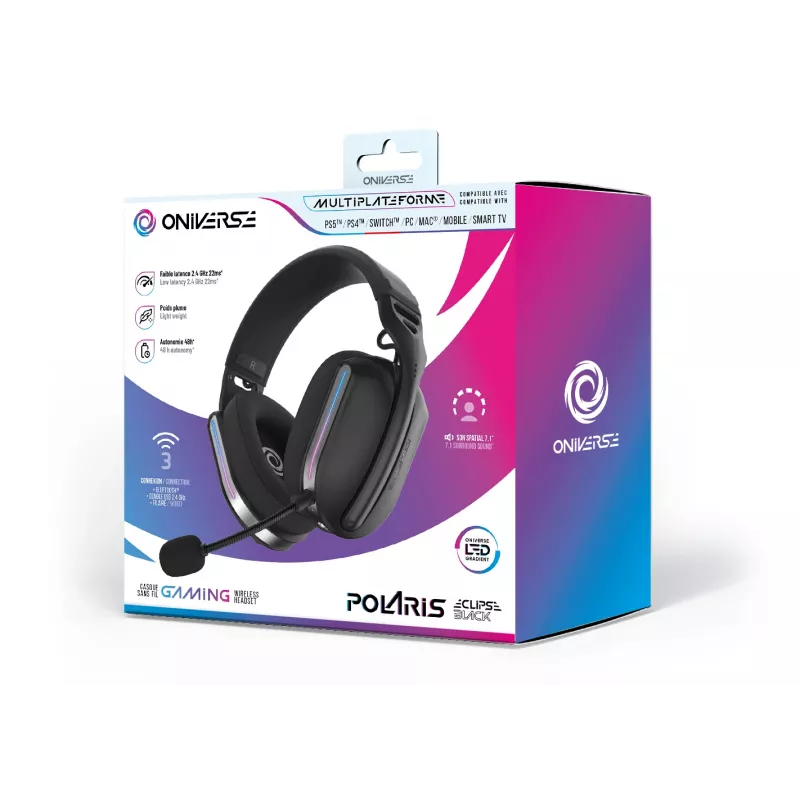 Oniverse traadita mängupeakomplekt Polaris - Eclipse Must (Multiplatvorm)