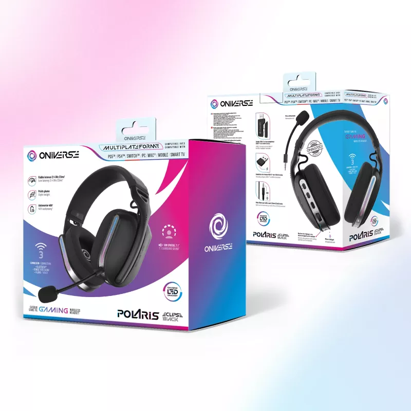 Oniverse traadita mängupeakomplekt Polaris - Eclipse Must (Multiplatvorm)
