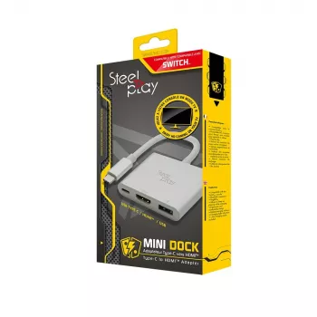 Steelplay Mini Dock - HDMI adapter (Switch), USB USB-C, HDMI väljund