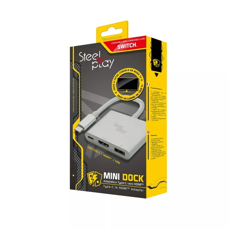 Steelplay Mini Dock - HDMI adapter (Switch), USB USB-C, HDMI väljund