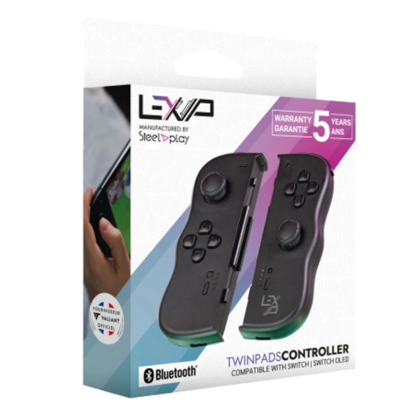Lexip Adventure Twinpads Must (Switch), mängupult, Nintendo Switch, Nintendo Switch OLED, jäädvustamisnupp, D-pad, avakuva nupp, analoog / digitaalne, juhtmevaba, Bluetooth