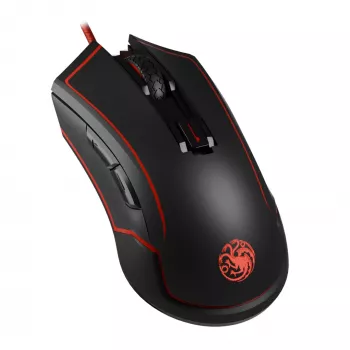 Lexip HBO Game of Thrones - Targaryen hiir Mängimine Mõlemakäeline RF-juhtmevaba + USB USB-C Optiline 4800 DPI